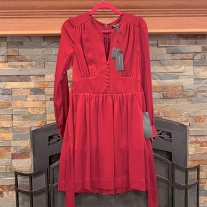 Satin feel wine dress